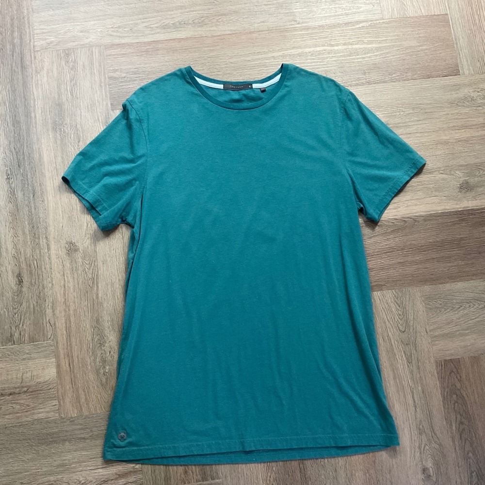 Greyson Soft Pima Cotton Crew Neck Short Sleeve T Shirt  Mens Large‎ Teal Green